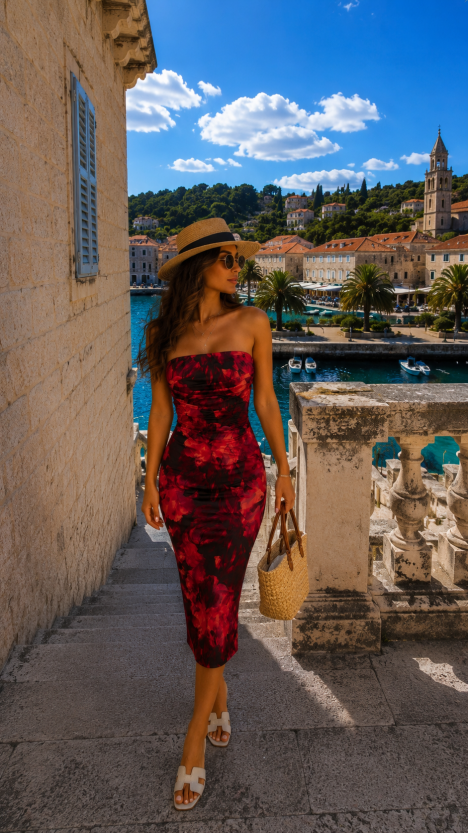 Strapless φόρεμα κοκκινο