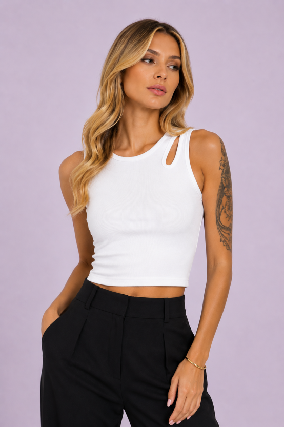Crop top azera λευκό