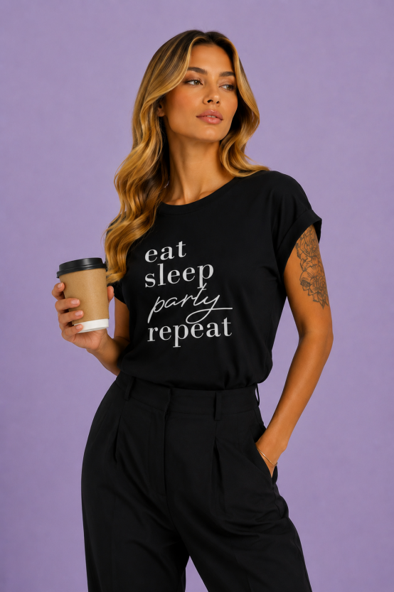 T-shirt repeat black 