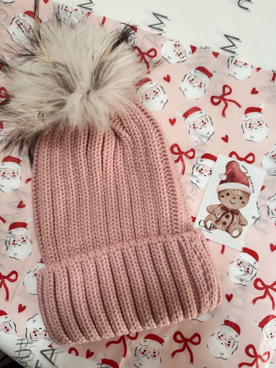 Σκουφάκι winter baby pink