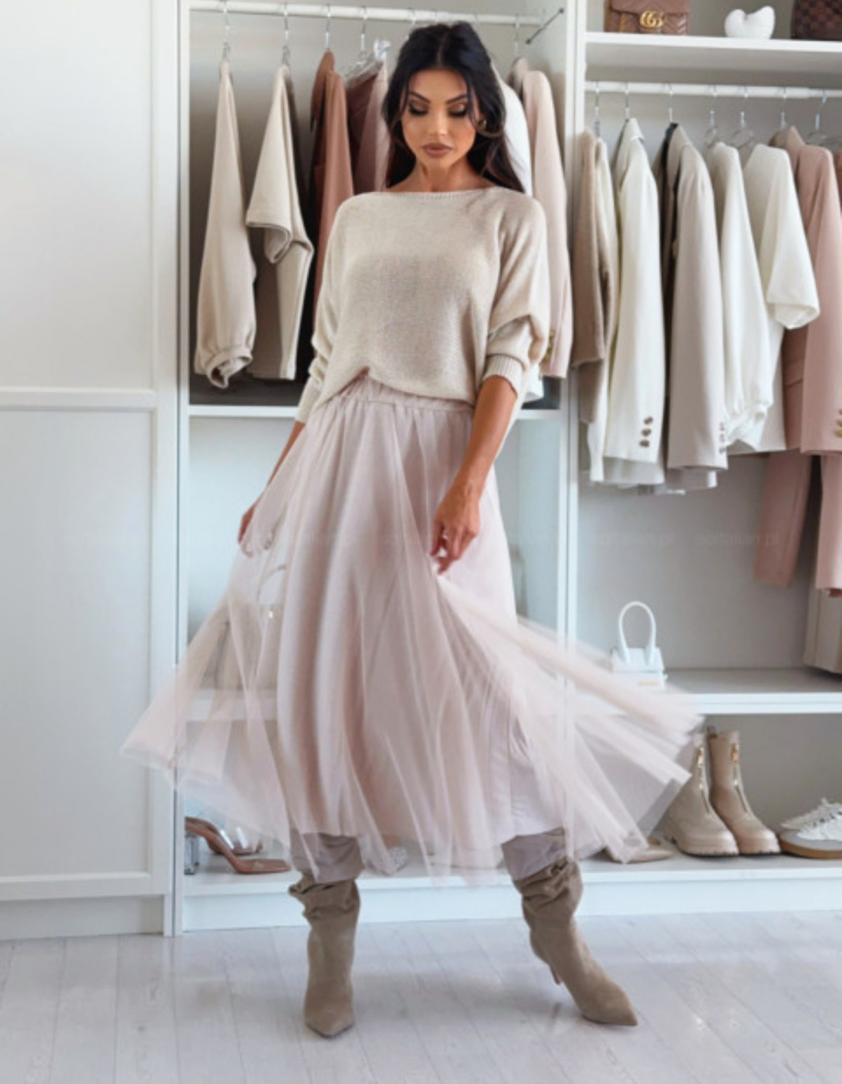 Φούστα PARIS μπεζ