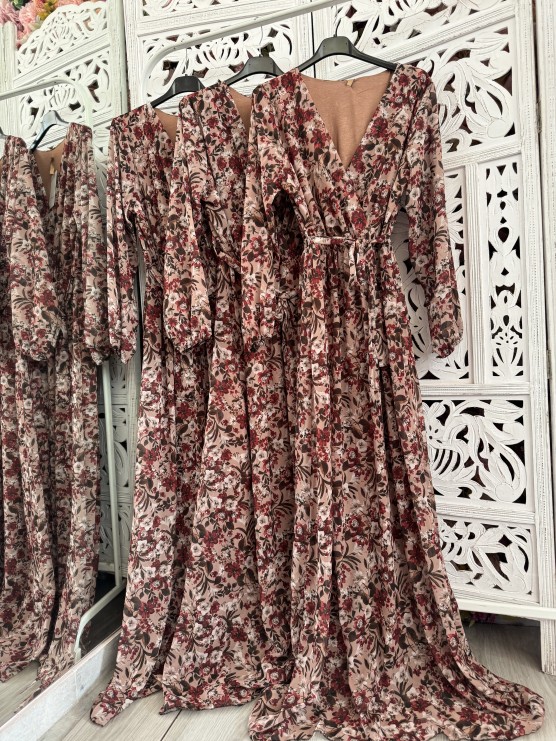 Φόρεμα flora καφε