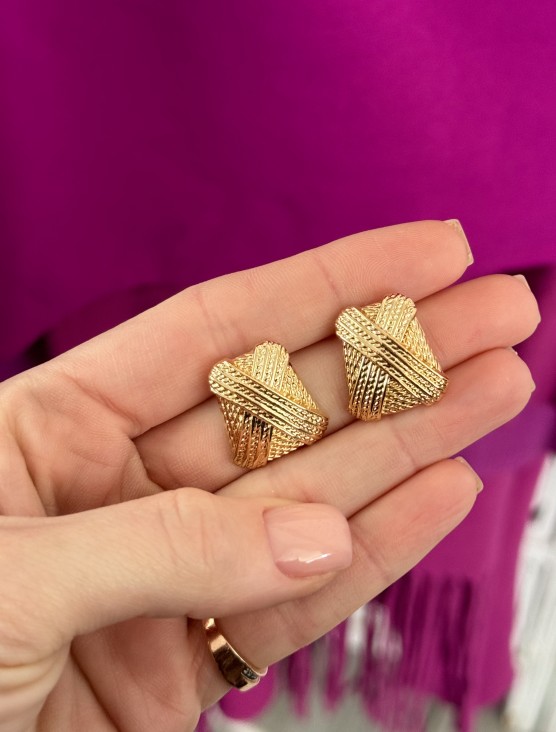 Σκουλαρίκια veiny gold 