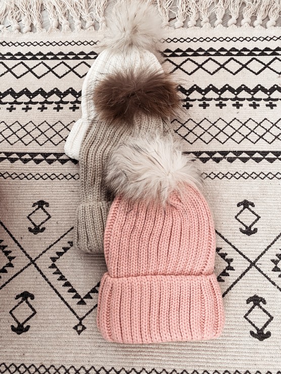 Σκουφάκι winter baby pink