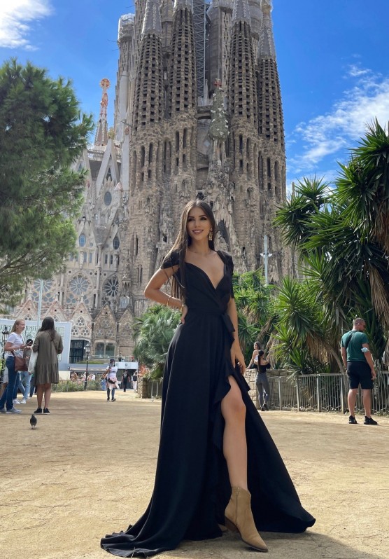 Daria satin dress μαυρο