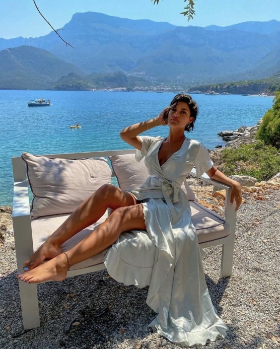 Daria satin dress silver 