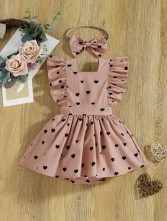 Baby dress heart dusty pink